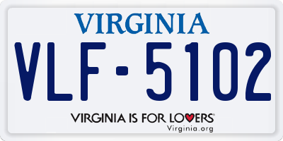 VA license plate VLF5102