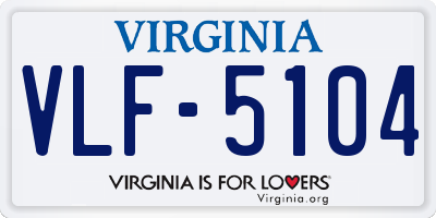 VA license plate VLF5104