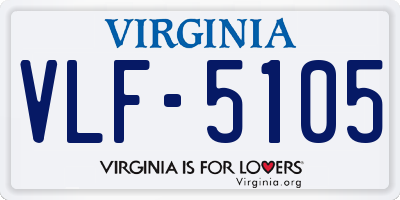 VA license plate VLF5105