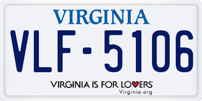 VA license plate VLF5106