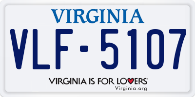 VA license plate VLF5107