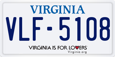 VA license plate VLF5108