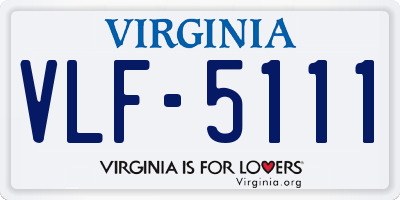 VA license plate VLF5111