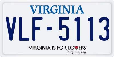 VA license plate VLF5113