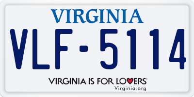 VA license plate VLF5114