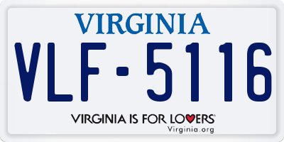 VA license plate VLF5116