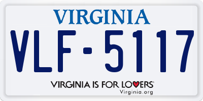 VA license plate VLF5117