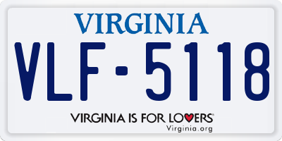 VA license plate VLF5118
