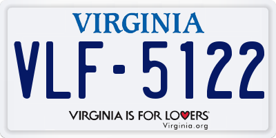 VA license plate VLF5122