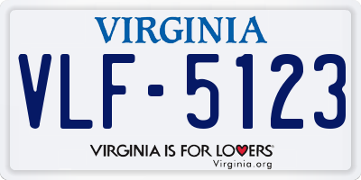 VA license plate VLF5123