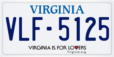 VA license plate VLF5125