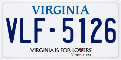VA license plate VLF5126