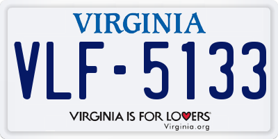 VA license plate VLF5133