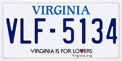 VA license plate VLF5134