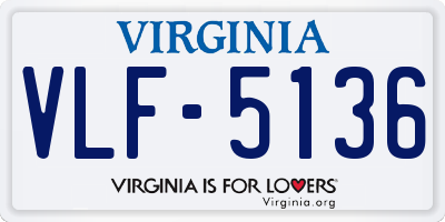 VA license plate VLF5136