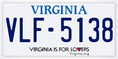 VA license plate VLF5138