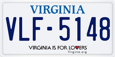 VA license plate VLF5148