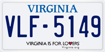 VA license plate VLF5149