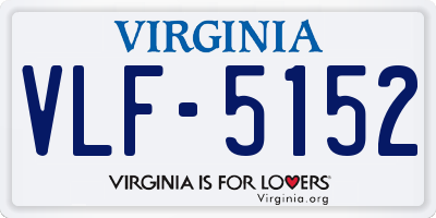 VA license plate VLF5152