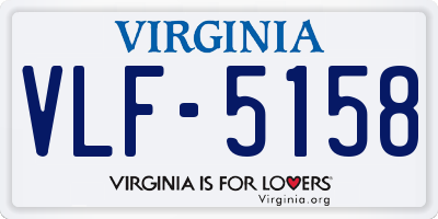 VA license plate VLF5158