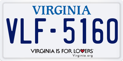 VA license plate VLF5160