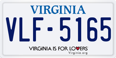 VA license plate VLF5165