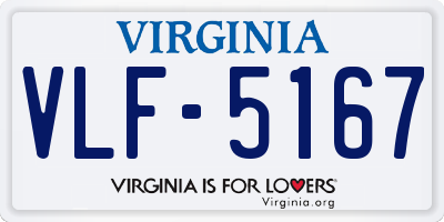 VA license plate VLF5167