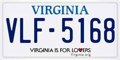 VA license plate VLF5168