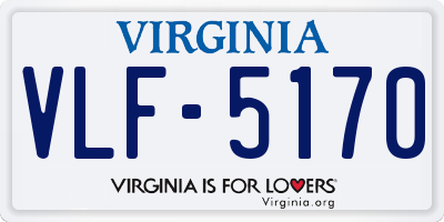 VA license plate VLF5170