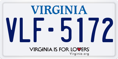 VA license plate VLF5172