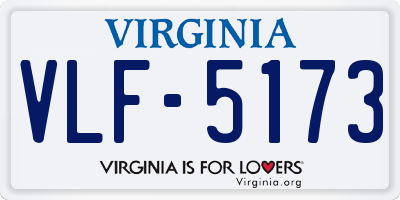 VA license plate VLF5173