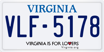 VA license plate VLF5178