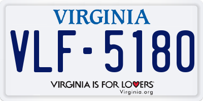 VA license plate VLF5180