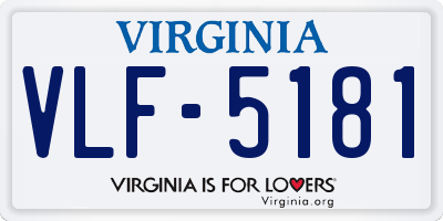 VA license plate VLF5181
