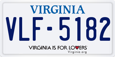 VA license plate VLF5182
