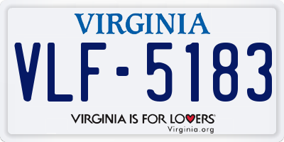 VA license plate VLF5183
