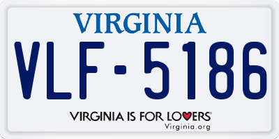 VA license plate VLF5186