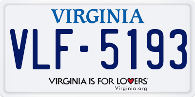 VA license plate VLF5193