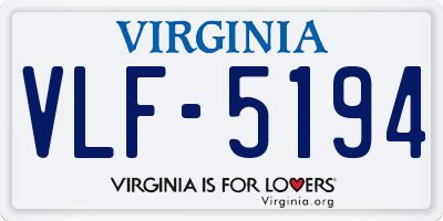 VA license plate VLF5194