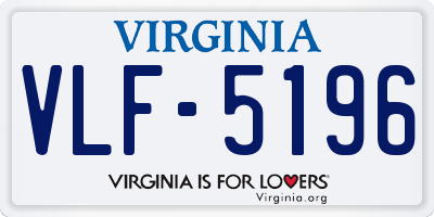 VA license plate VLF5196