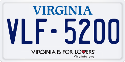 VA license plate VLF5200