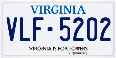 VA license plate VLF5202