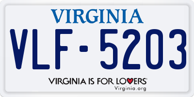 VA license plate VLF5203