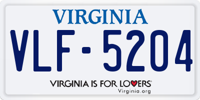 VA license plate VLF5204