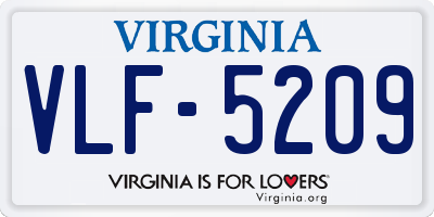 VA license plate VLF5209