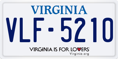 VA license plate VLF5210
