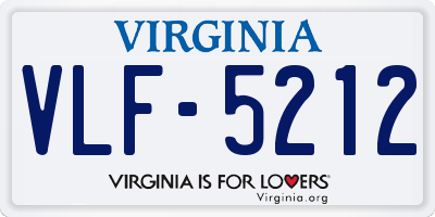 VA license plate VLF5212