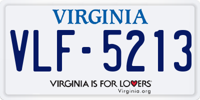 VA license plate VLF5213