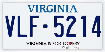 VA license plate VLF5214