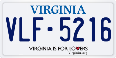 VA license plate VLF5216